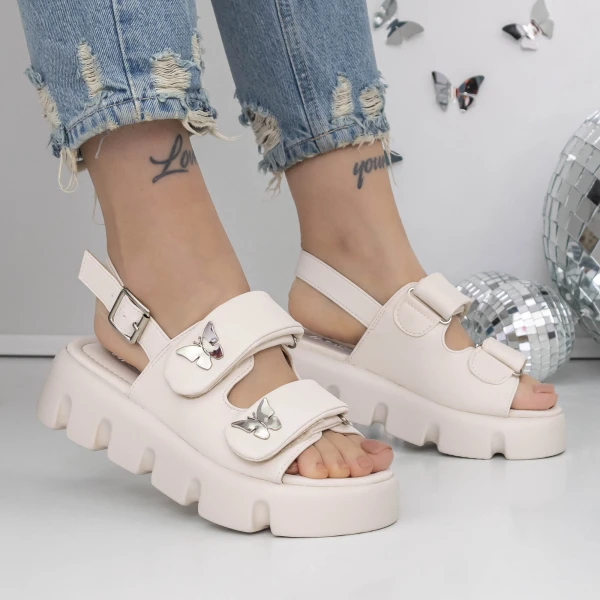 Női platform szandál 3HXS61 Bézs » MeiShoes.ro