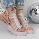 Női platform szandál 3HXS70 Rózsaszín » MeiShoes.ro