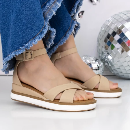 Női platform szandál 3GZ56 Bézs » MeiShoes.ro