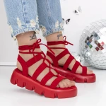 Női platform szandál 3HXS63 Piros » MeiShoes.ro