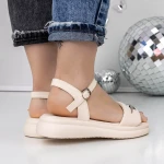 Női alacsony sarkú szandál 3AW292 Bézs » MeiShoes.ro