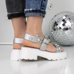 Női platform szandál 3LE39 Ezüst » MeiShoes.ro