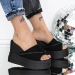 Női platform papucs 3AW317 Fekete » MeiShoes.ro