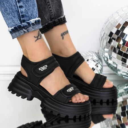 Női platform szandál 3AW306 Fekete » MeiShoes.ro