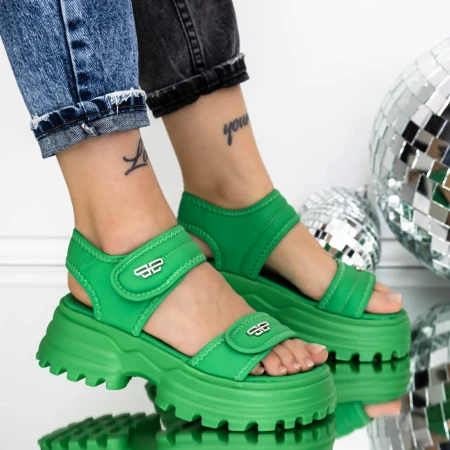 Női platform szandál 3AW306 Zöld » MeiShoes.ro