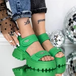 Női platform szandál 3AW306 Zöld » MeiShoes.ro