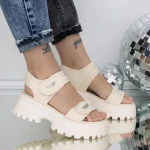 Női platform szandál 3AW306 Bézs » MeiShoes.ro