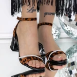 Vastag sarkú női szandál 3XKK107 Leopard » MeiShoes.ro