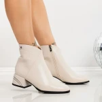 Botine cu Toc Gros 3AL82 BEIGE | MEI