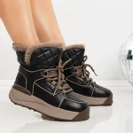 Ghete Dama din piele naturala LF81165-3 BLACK-KHAKI | MEI