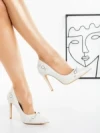 Pantofi Stiletto L2835 WHITE | GALLEVANI