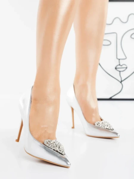 Pantofi Stiletto 66-S22 SILVER | GALLEVANI