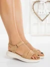 Sandale Dama cu Talpa Joasa 52135 BEIGE | MEI