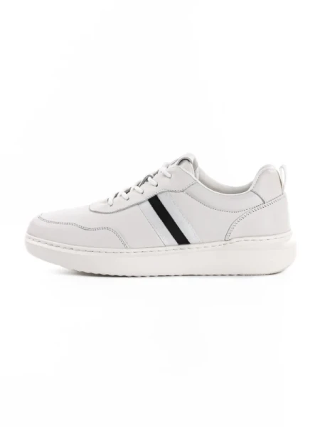 Pantofi Sport Barbati din piele naturala 56008 WHITE-BLACK | ADVANCER