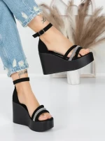 Sandale Dama cu Platforma 5SY15 BLACK | MEI