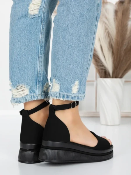 Sandale Dama cu Platforma 5HXS50 BLACK | MEI
