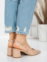 Pantofi cu Toc Gros 5YZ11 APRICOT | MEI