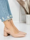 Pantofi cu Toc Gros 5YZ11 APRICOT | MEI