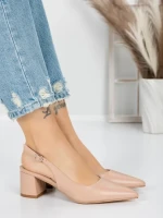 Pantofi cu Toc Gros 5YZ11 APRICOT | MEI