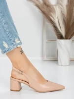 Pantofi cu Toc Gros 5YZ11 APRICOT | MEI
