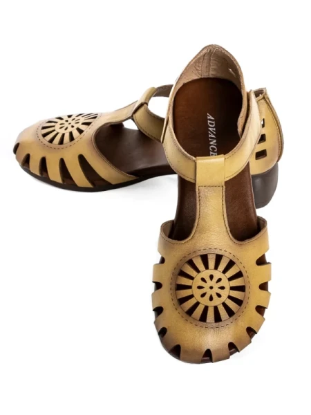 Pantofi Casual Dama din piele naturala 631 YELLOW | ADVANCER