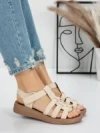 Sandale Dama cu Talpa Joasa 5XJ53 BEIGE | MEI