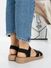 Sandale Dama cu Talpa Joasa 5XJ55 BLACK | MEI