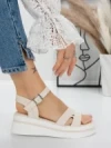 Sandale Dama cu Platforma 5HXS7 BEIGE | MEI