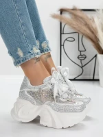 Pantofi Sport Dama cu Platforma 0098-131 WHITE | MEI