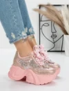 Pantofi Sport Dama cu Platforma 0098-131 PINK | MEI