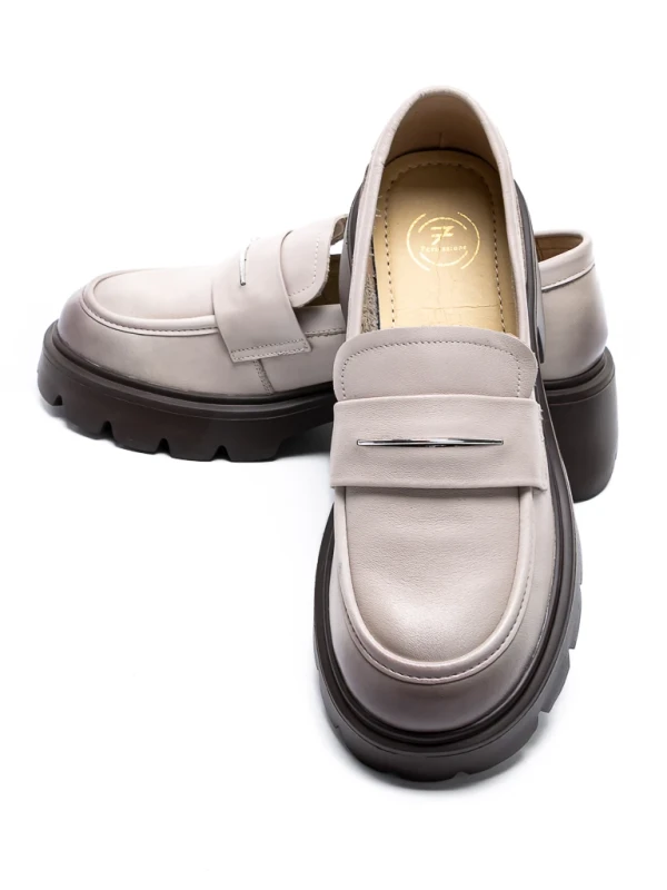 Pantofi Casual Dama din piele naturala 66319 CREAM | FORMAZIONE