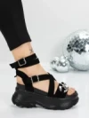 Sandale Dama cu Platforma 5WL55 BLACK | MEI