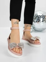 Sandale Dama cu Talpa Joasa 5H22 PINK | MEI