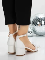 Sandale Dama cu Toc Gros 5XKK25 WHITE | MEI