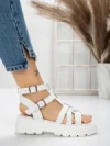 Sandale Dama cu Talpa Joasa 5HXS20 WHITE | MEI