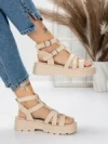 Sandale Dama cu Talpa Joasa 5HXS20 BEIGE | MEI