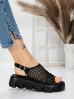 Sandale Dama cu Talpa Joasa 5HXS21 BLACK | MEI