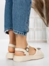 Sandale Dama cu Talpa Joasa 5WL23 BEIGE | MEI