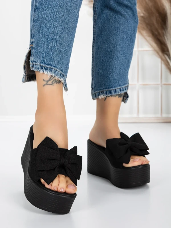Papuci Dama cu Platforma 5WL8 BLACK | MEI