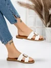 Papuci Dama cu Talpa Joasa 5PT2 WHITE | MEI