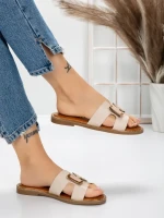 Papuci Dama cu Talpa Joasa 5PT2 BEIGE | MEI