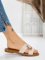 Papuci Dama cu Talpa Joasa 5PT2 BEIGE | MEI