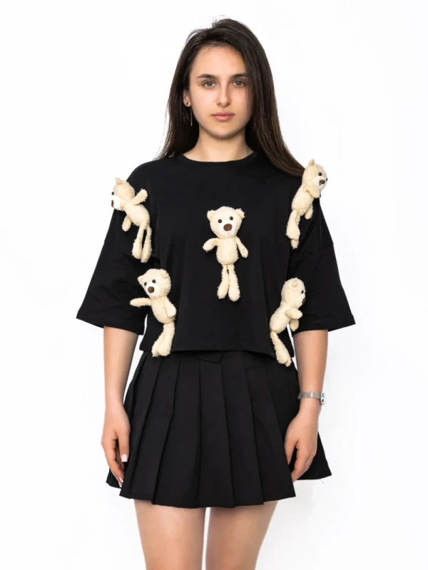 Tricou Dama T7273 NEGRU | KIKIRIKI