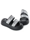Papuci Dama cu Talpa Joasa 888-2 BLACK-SILVER | FASHION