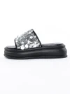 Papuci Dama cu Talpa Joasa 999-1 BLACK-SILVER | FASHION