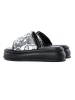 Papuci Dama cu Talpa Joasa 999-1 BLACK-SILVER | FASHION