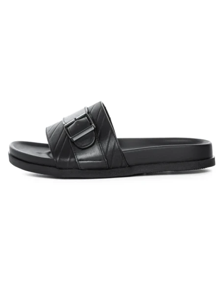 Papuci Barbati din piele naturala S11112 BLACK | ADVANCER