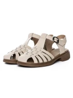 Sandale Dama din piele naturala 5250 CREAM | FORMAZIONE