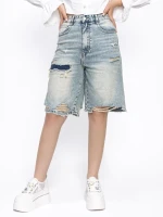 Blugi Scurti Dama H3708 ALBASTRU | KIKIRIKI