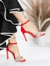 Sandale Dama cu Toc Subtire 5XKK19 RED | MEI